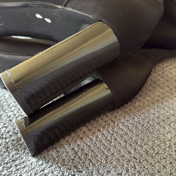 Zara Black Pointed‎ Toe Sock Style Ankle Boots Size 41 US 10.5 - Picture 6 of 12